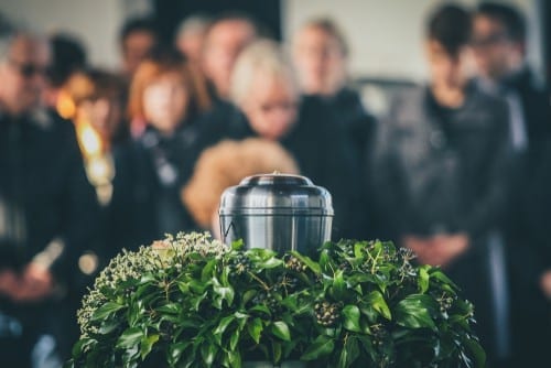urn at funeral social post October
